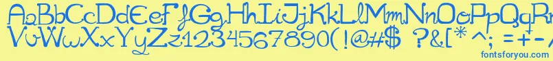 Cuqueta Font – Blue Fonts on Yellow Background