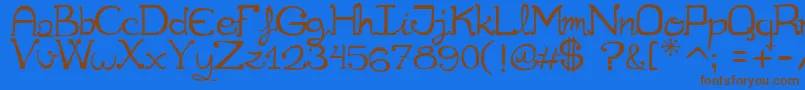 Cuqueta Font – Brown Fonts on Blue Background
