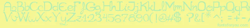 Cuqueta Font – Green Fonts on Yellow Background