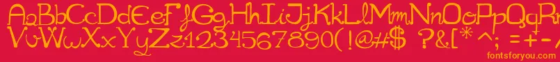 Cuqueta Font – Orange Fonts on Red Background