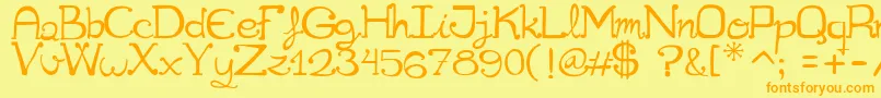 Cuqueta Font – Orange Fonts on Yellow Background