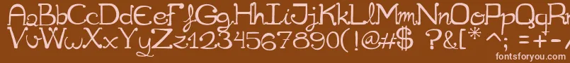 More about Cuqueta Font Cuqueta Font – Pink Fonts on Brown Background