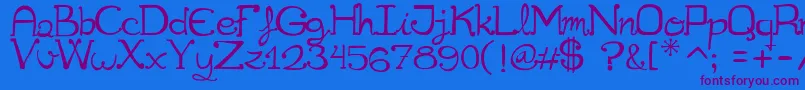 Cuqueta Font – Purple Fonts on Blue Background