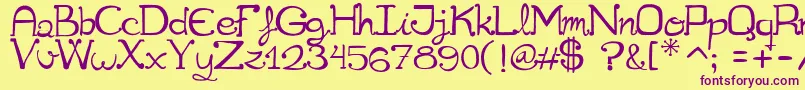 Cuqueta Font – Purple Fonts on Yellow Background