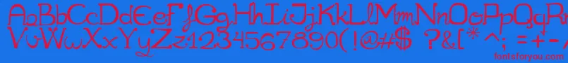 Cuqueta Font – Red Fonts on Blue Background