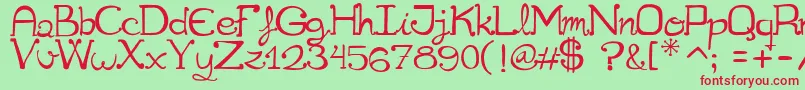 Cuqueta Font – Red Fonts on Green Background