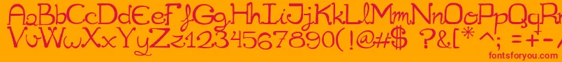 Cuqueta Font – Red Fonts on Orange Background