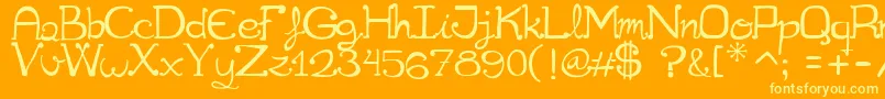 Cuqueta Font – Yellow Fonts on Orange Background