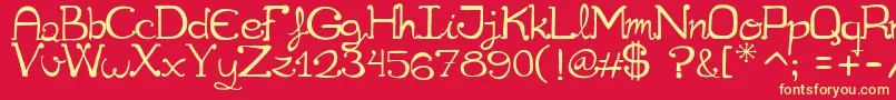 Cuqueta Font – Yellow Fonts on Red Background