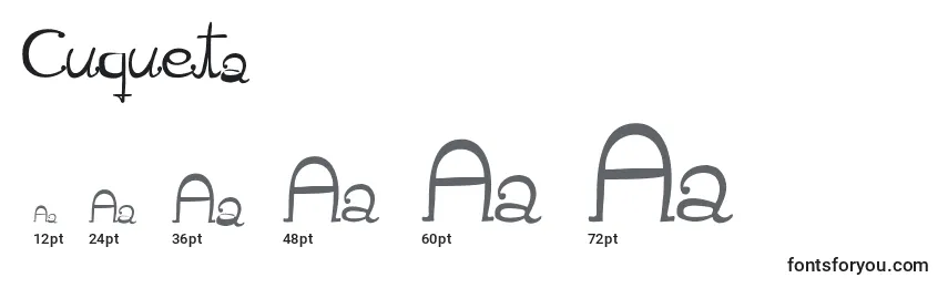Размеры шрифта Cuqueta (107448)