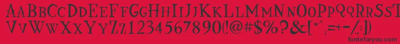 Nine Font – Black Fonts on Red Background