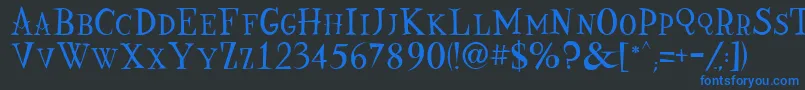 Nine Font – Blue Fonts on Black Background