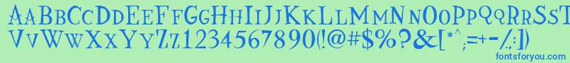 フォントNine – 青い文字は緑の背景です。