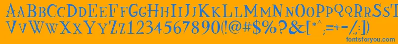 Nine Font – Blue Fonts on Orange Background