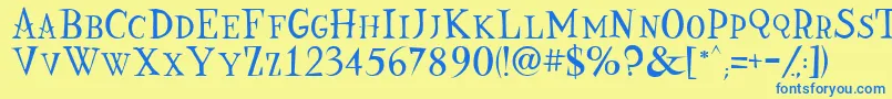 Nine Font – Blue Fonts on Yellow Background