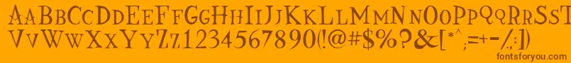 Nine Font – Brown Fonts on Orange Background