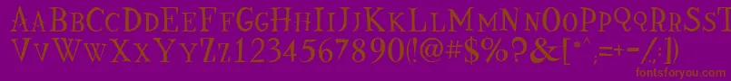 Nine Font – Brown Fonts on Purple Background