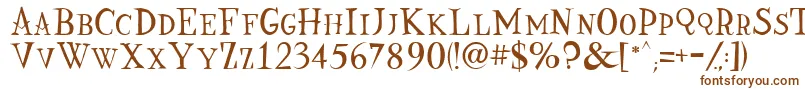 Nine-fontti – ruskeat fontit valkoisella taustalla