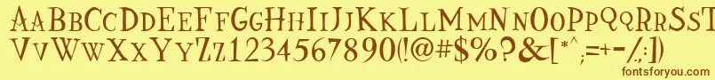 Nine Font – Brown Fonts on Yellow Background