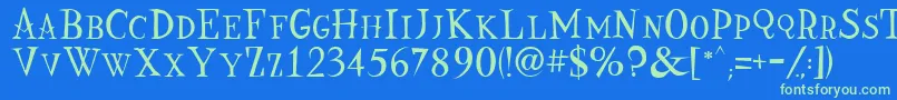 Nine Font – Green Fonts on Blue Background