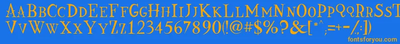 Nine Font – Orange Fonts on Blue Background