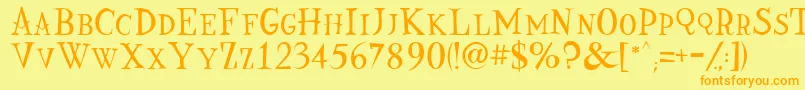 Nine Font – Orange Fonts on Yellow Background