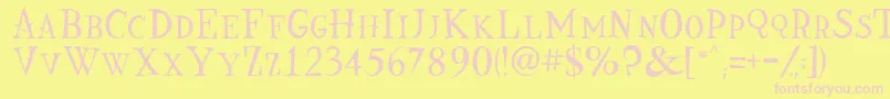 Nine-fontti – vaaleanpunaiset fontit keltaisella taustalla