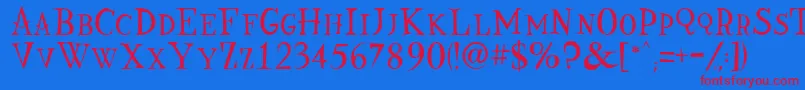 Nine Font – Red Fonts on Blue Background