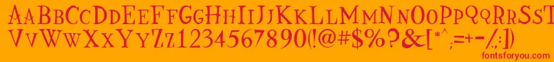 Nine Font – Red Fonts on Orange Background