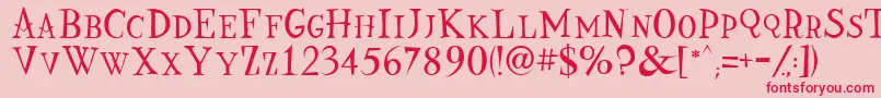 Nine Font – Red Fonts on Pink Background