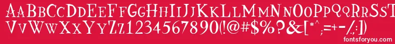 Nine Font – White Fonts on Red Background