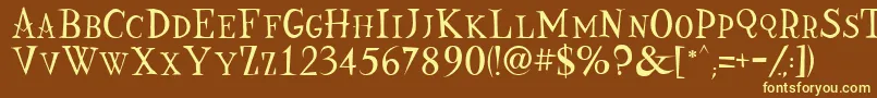 Nine-fontti – keltaiset fontit ruskealla taustalla