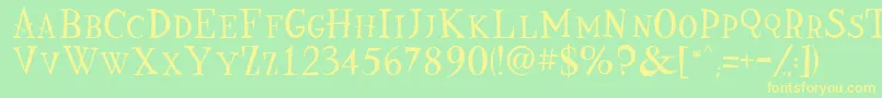 Nine Font – Yellow Fonts on Green Background