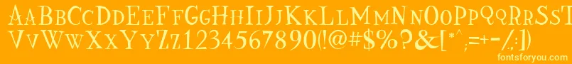 Nine Font – Yellow Fonts on Orange Background
