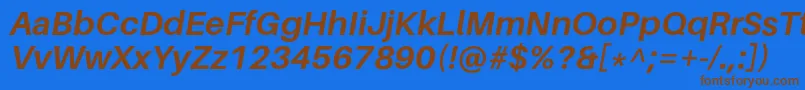 Czcionka AileronBolditalic – brązowe czcionki na niebieskim tle