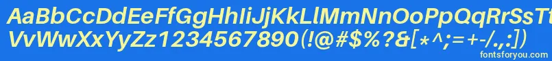 フォントAileronBolditalic – 黄色の文字、青い背景