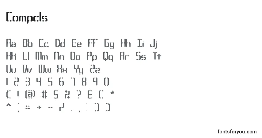 Czcionka Compc1s – alfabet, cyfry, specjalne znaki