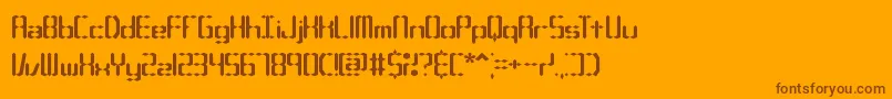 Fonte Compc1s – fontes marrons em um fundo laranja