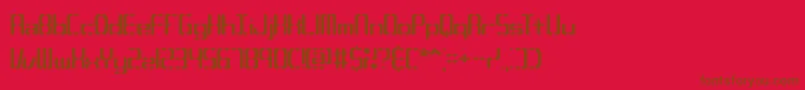 Compc1s-Schriftart – Braune Schriften auf rotem Hintergrund