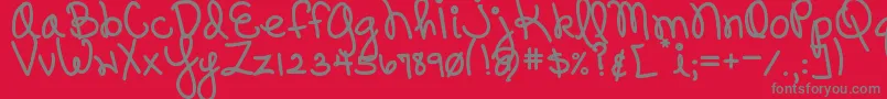 DjbPinkySwear Font – Gray Fonts on Red Background