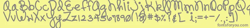 DjbPinkySwear Font – Gray Fonts on Yellow Background