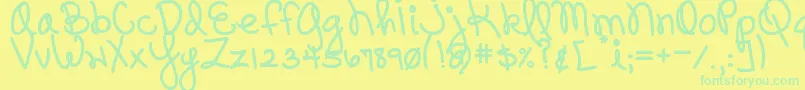 Police DjbPinkySwear – polices vertes sur fond jaune