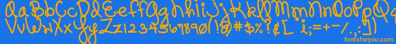 Police DjbPinkySwear – polices orange sur fond bleu