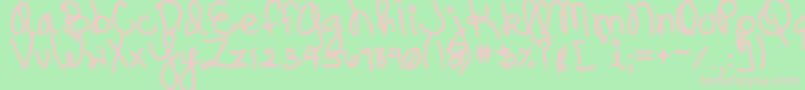 Шрифт DjbPinkySwear – розовые шрифты на зелёном фоне