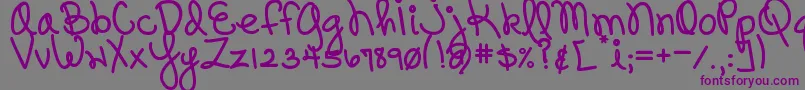 DjbPinkySwear-Schriftart – Violette Schriften auf grauem Hintergrund