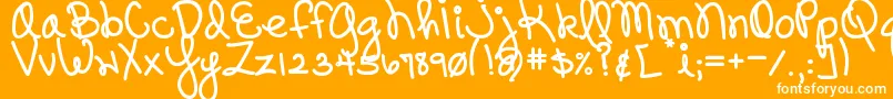 DjbPinkySwear Font – White Fonts on Orange Background