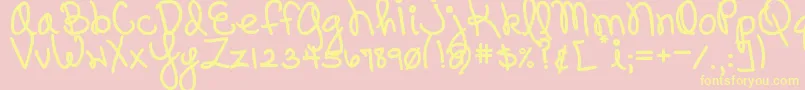 DjbPinkySwear Font – Yellow Fonts on Pink Background