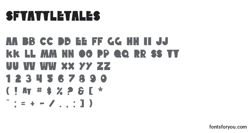 A fonte SfTattleTales – alfabeto, números, caracteres especiais