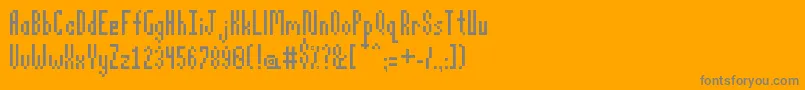 Fonte Pixelatus – fontes cinzas em um fundo laranja