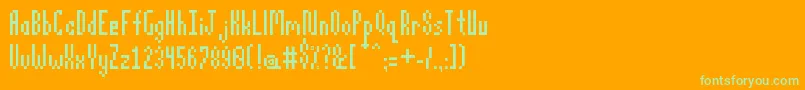 Pixelatus Font – Green Fonts on Orange Background